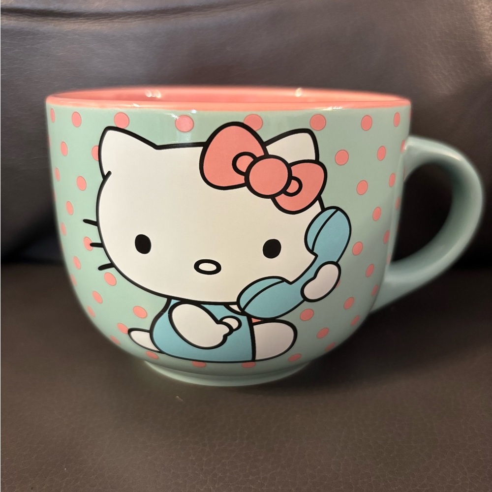 Hello Kitty Mint and Pink Polka Dot Mug